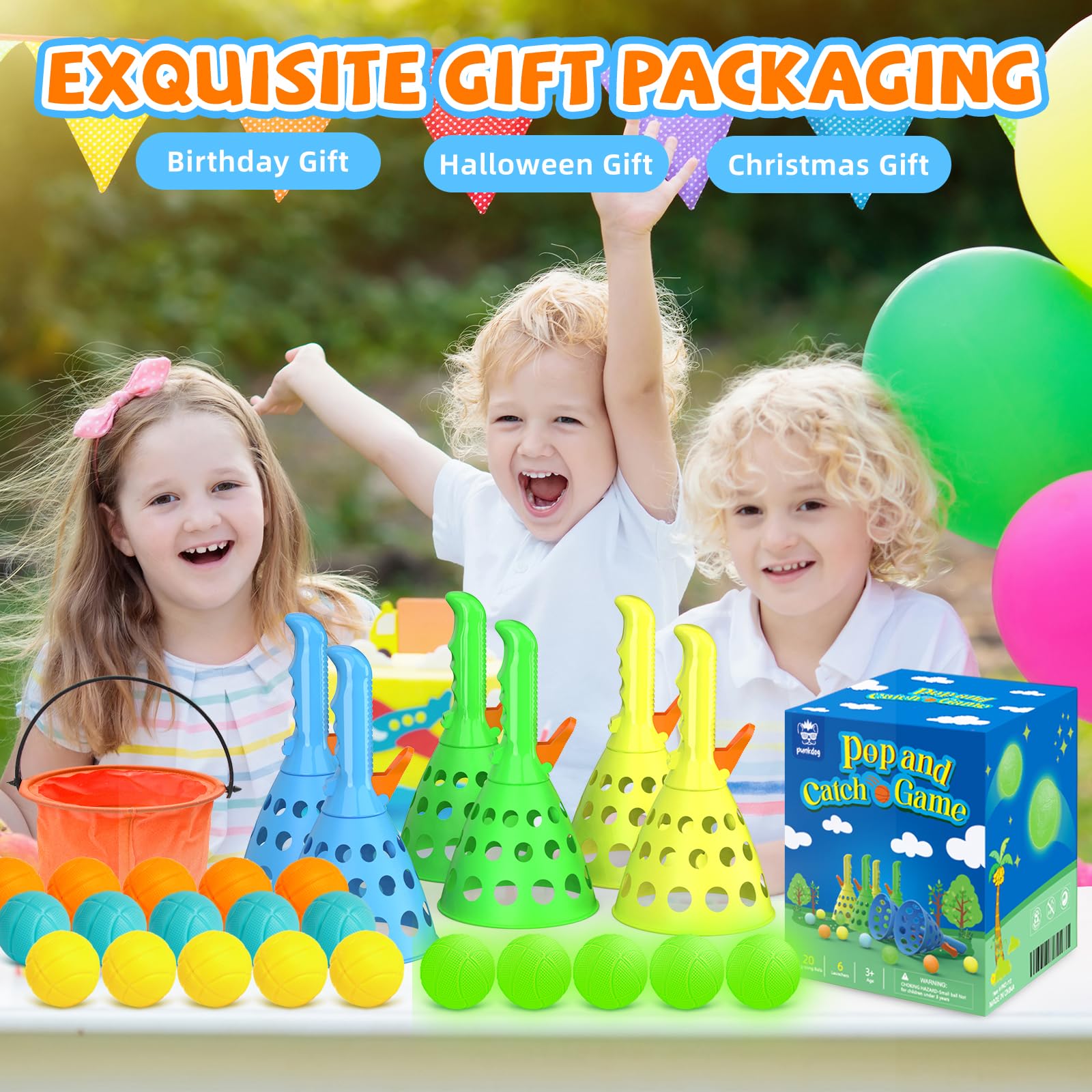 punkdog gift box pop catch ball kit makes a memorable gift for kids and adults