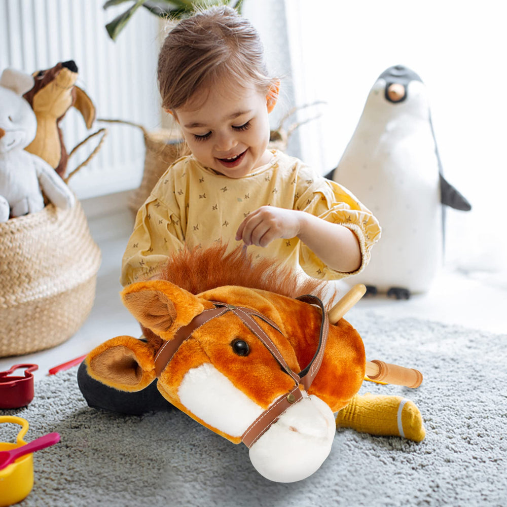 PUNP plush horse stick clip-clop sounds bring imaginative rides to life