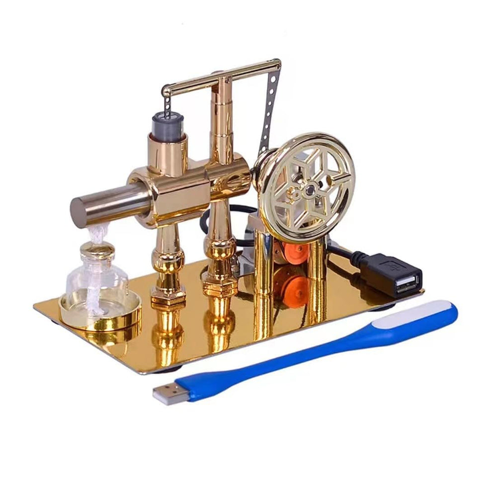 PUOSUO hot air Stirling motor base detail highlights precision components for smooth operation.