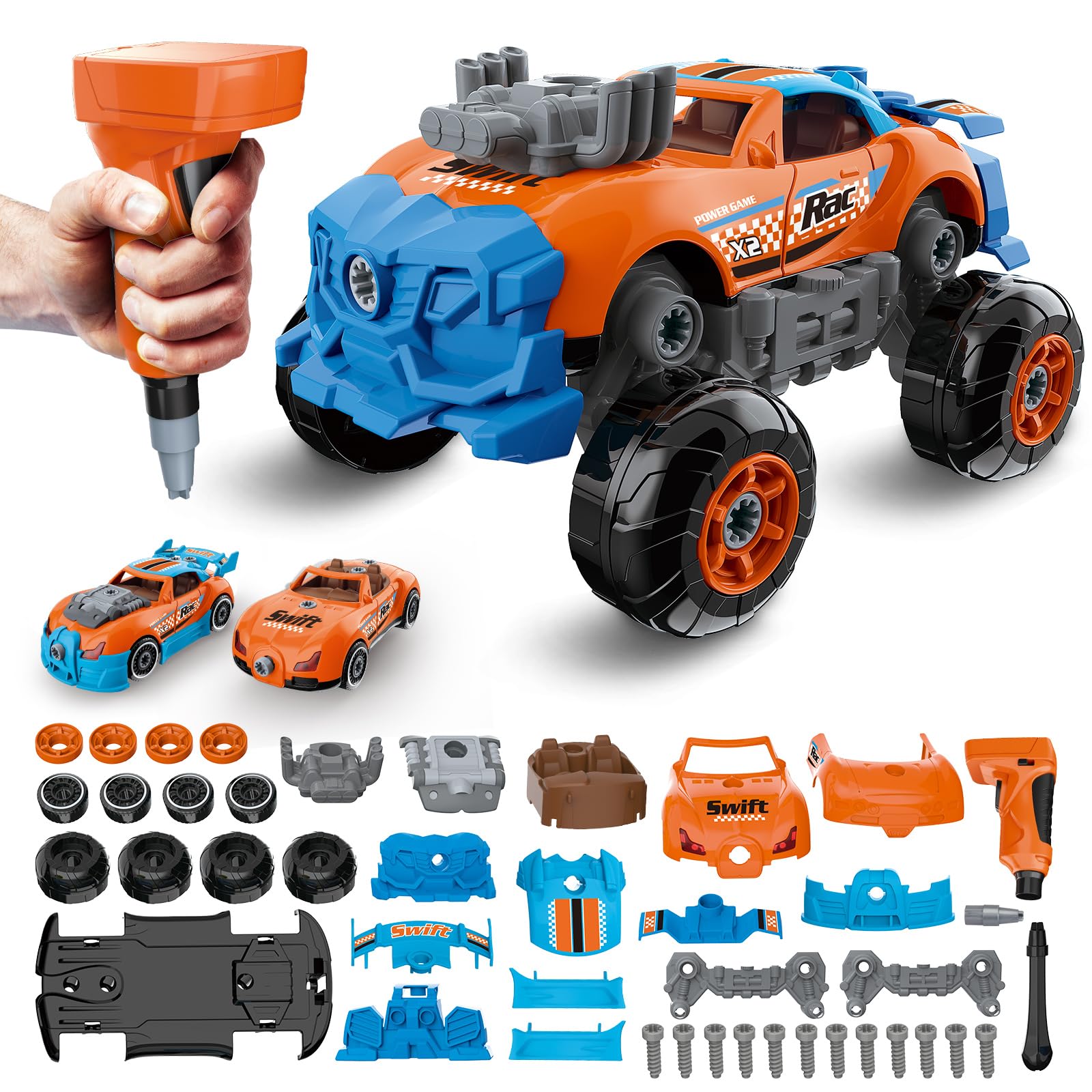 Pup Go 3-in-1 monster truck car ready for imaginative building and motor skills practice