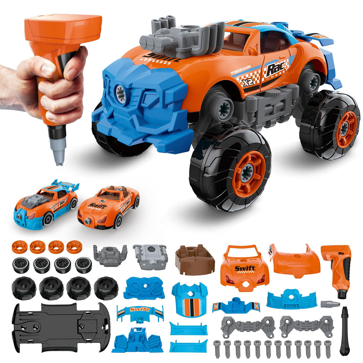 Pup Go 3-in-1 monster truck car ready for imaginative building and motor skills practice