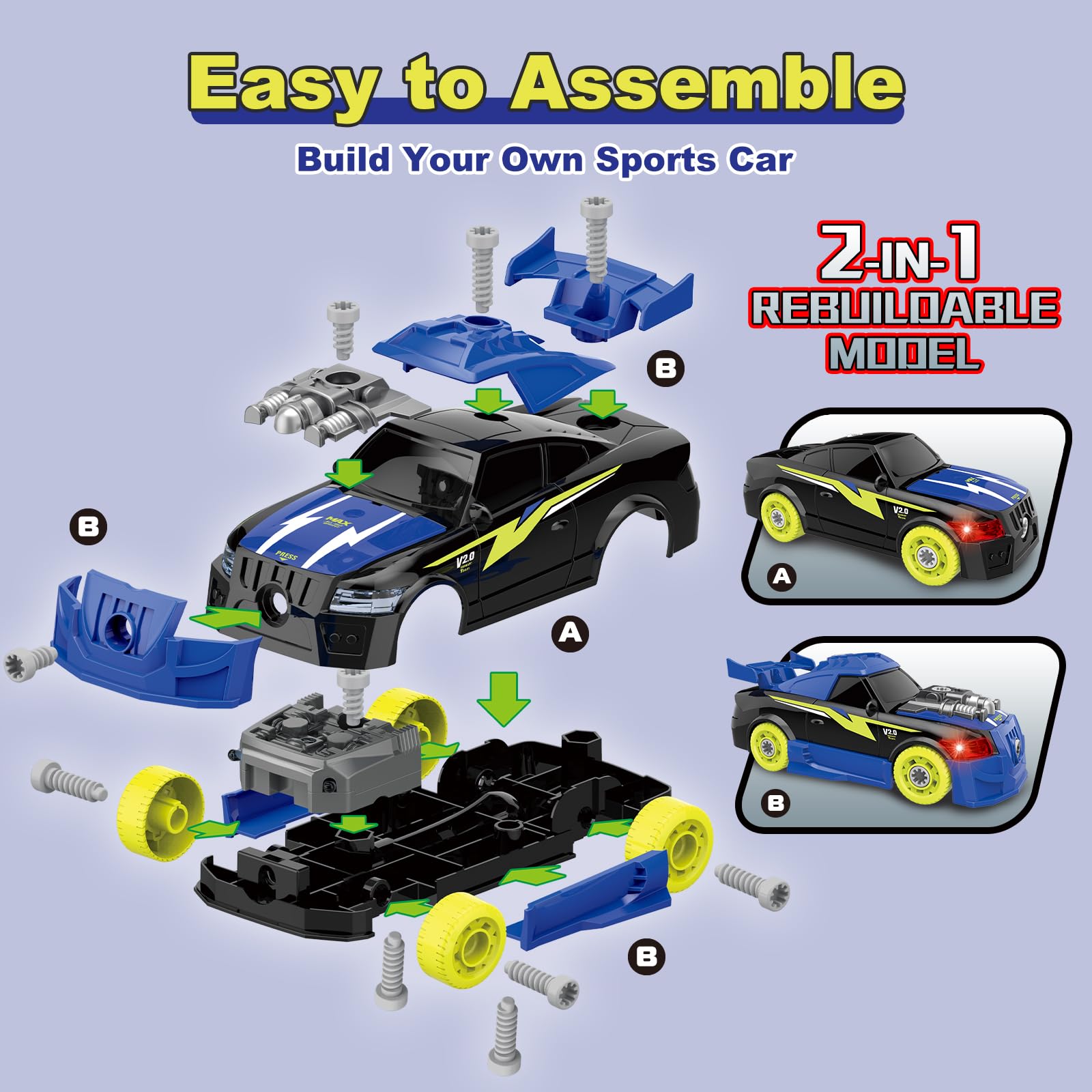Pup Go Take Apart Car engine: realistic detail fuels imaginative construction.