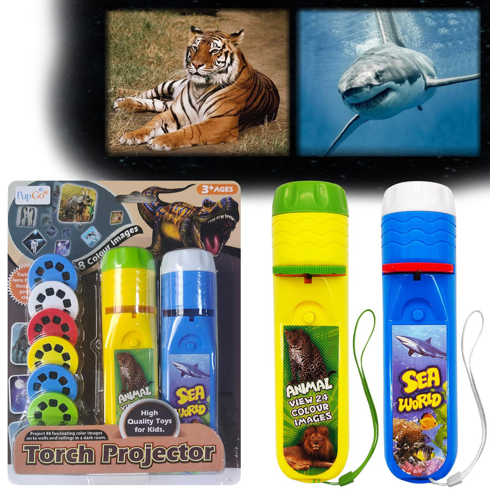 Pup Go wild animals torch disc for kids, vivid images boost imaginative play