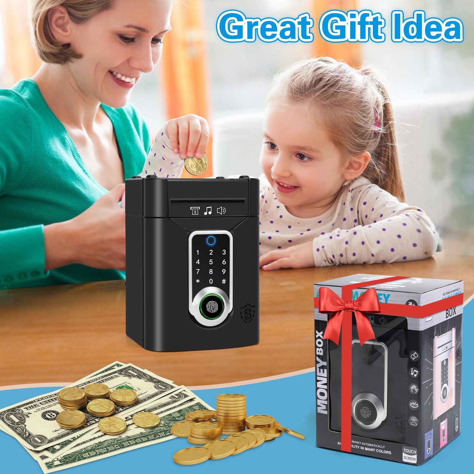 Pupidiu money box in a kids room design inspires organization and saving.