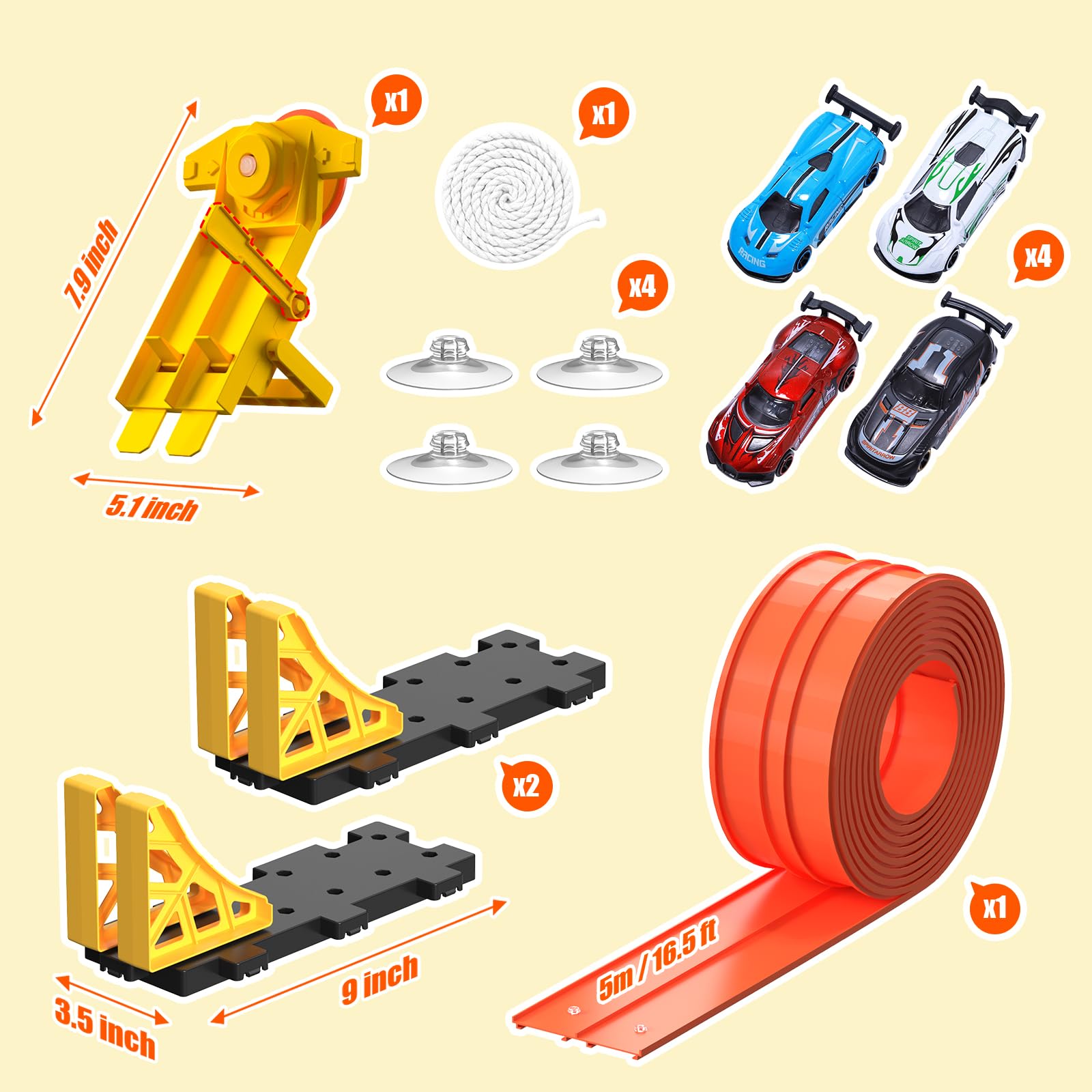Puppiluv adjustable track angles tailor the race configuration.