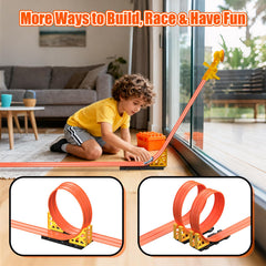 Puppiluv dual-track setup enabling head-to-head racing and solo challenges.