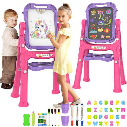 PUPPSITTY Art Easel double‑sided for drawing and painting sessions.