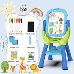 PUPPSITTY blue-green easel colorway inspiring imaginative art sessions.