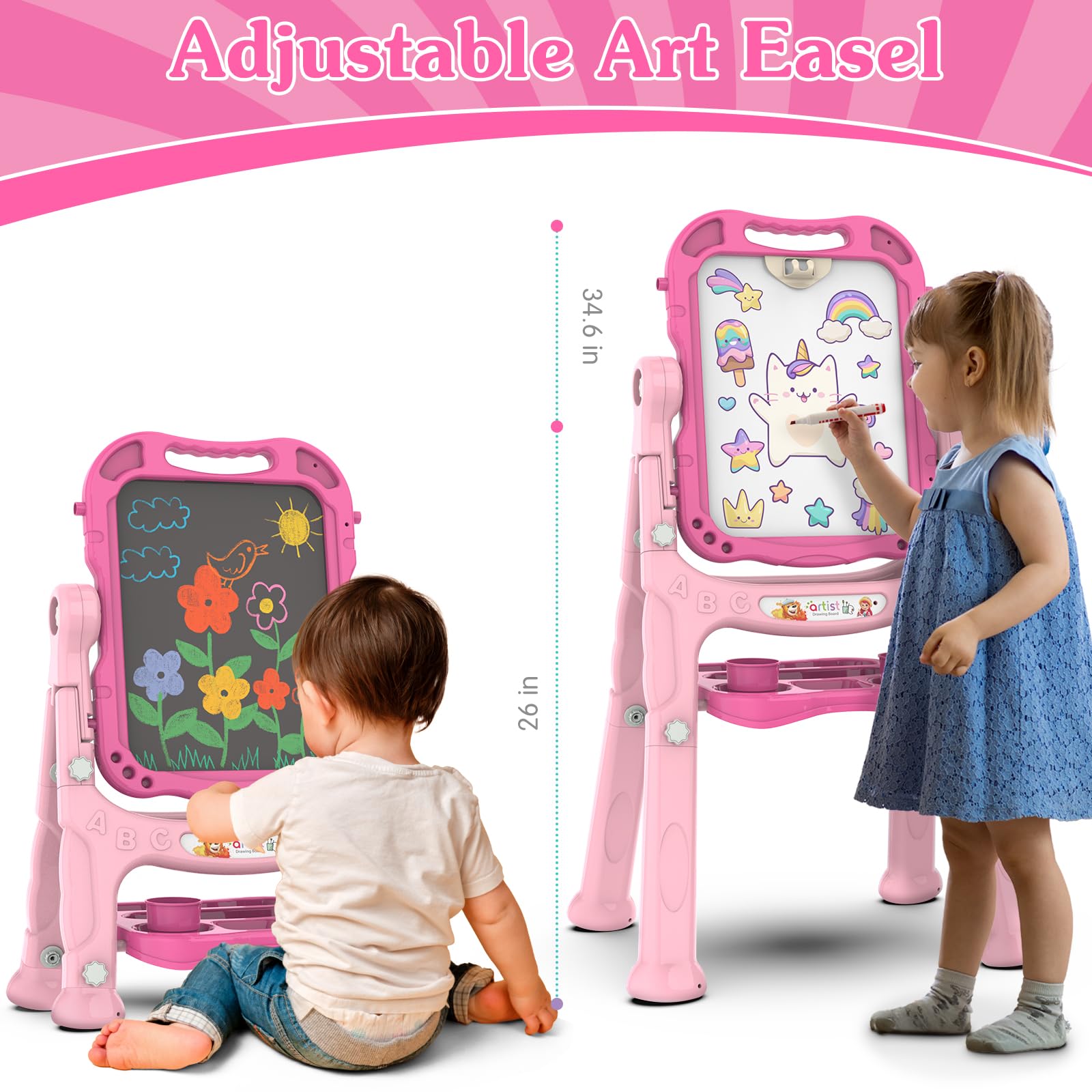 PUPPSITTY easel height adjustment for growing children