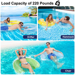 PuppyuWill pool floats showcasing Drifter chair hammock design for comfortable poolside relaxation