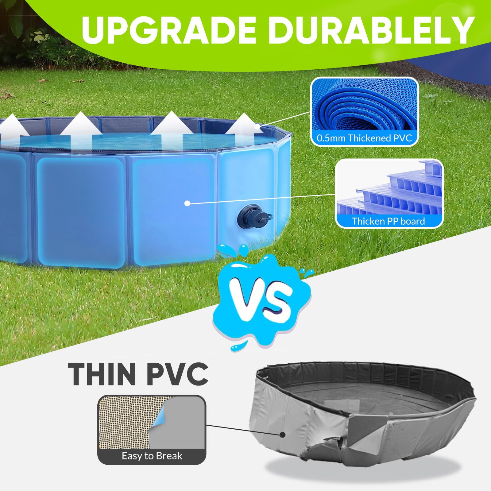 PUPTILY drainage hole allows fast drainage after a fun session.