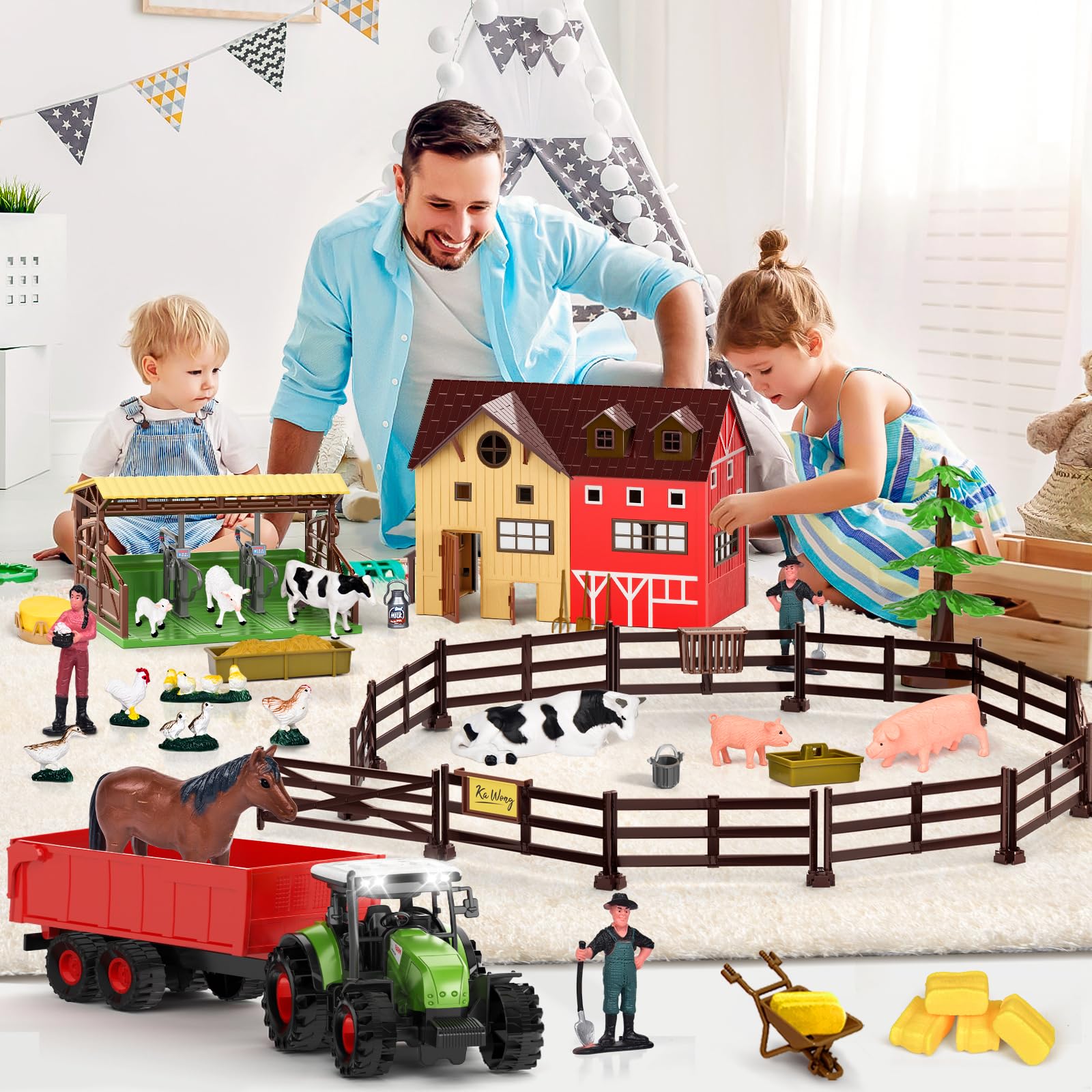 Pupu Pig complete farm playset brings screen-free fun home.