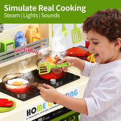Pupu Pig Kids Kitchen Playset grill with flickering lights for sizzling play