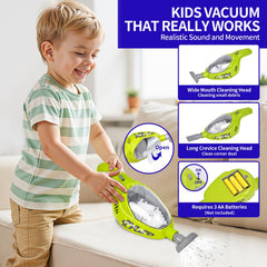 Pupu Pig Kids Vacuum Blue with working suction for engaging cleanup play and motor skills.