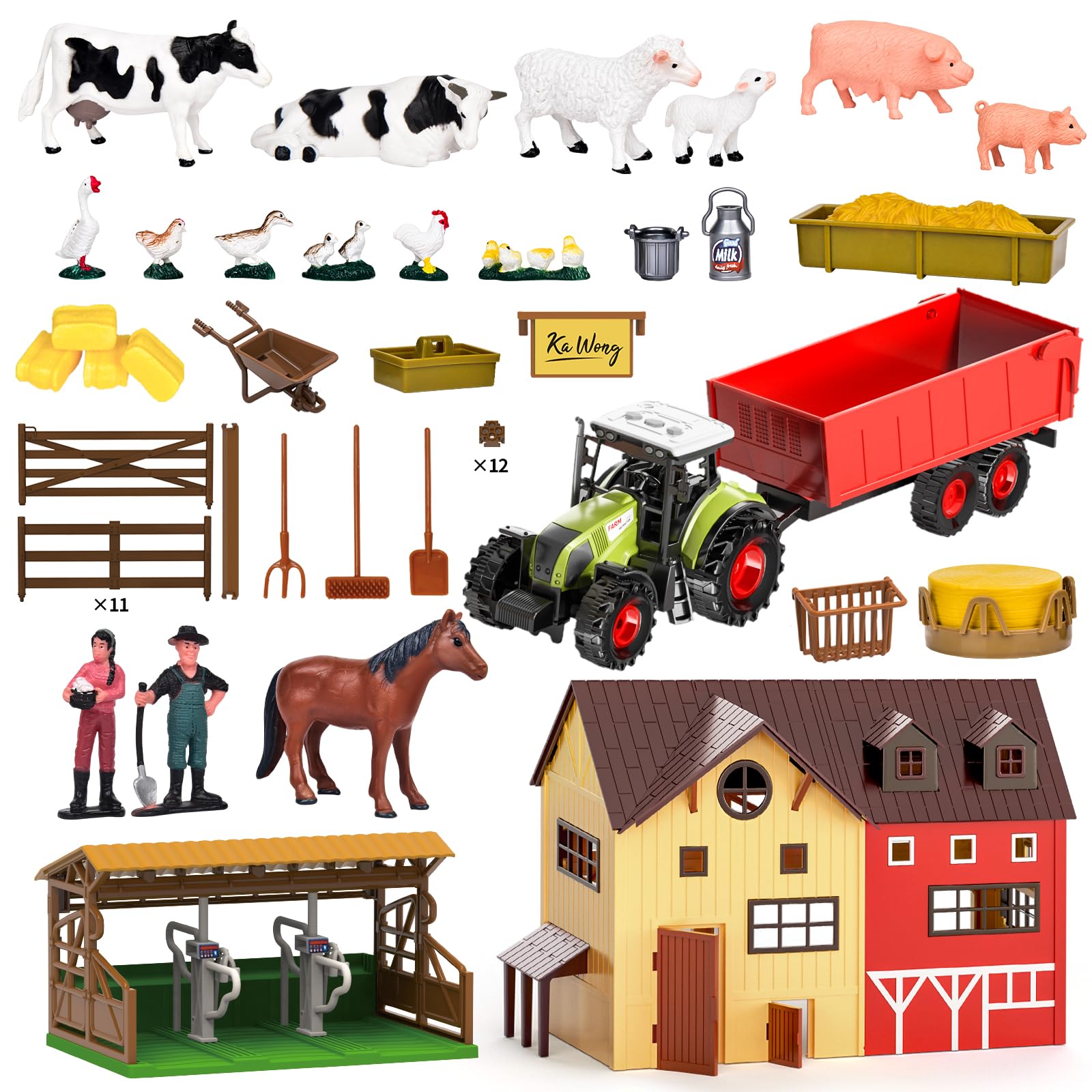 Pupu Pig collection of 18 farm animals for busy rural stories.