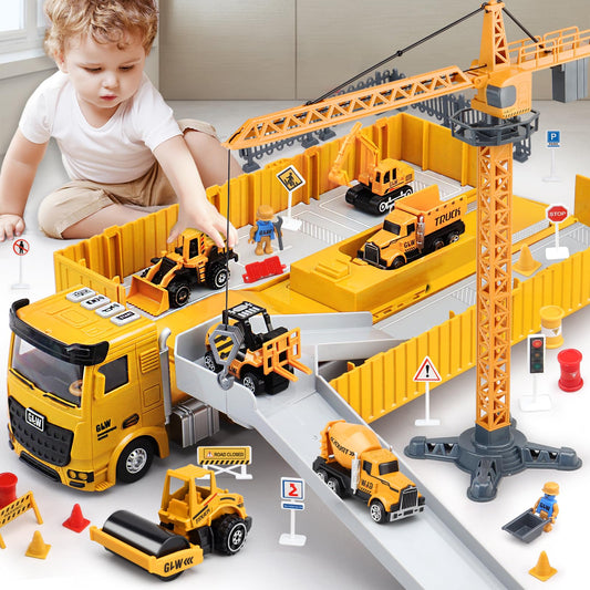 Pupu Pig tower crane toy with 360° rotation for realistic lifting play