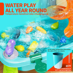 Pupu Pig Water Table sunflower shower head provides wide water coverage for splashy fun