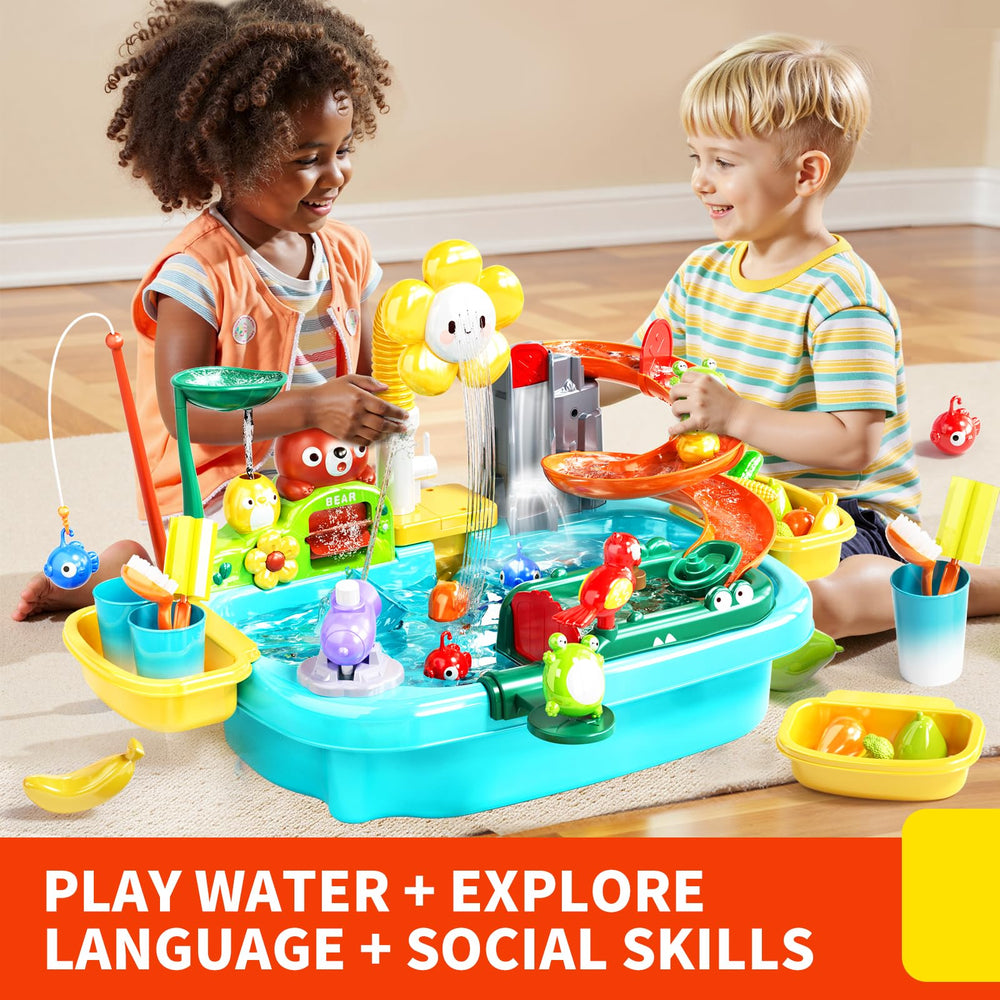 Pupu Pig Water Table water circulation keeps water moving for engaging activities