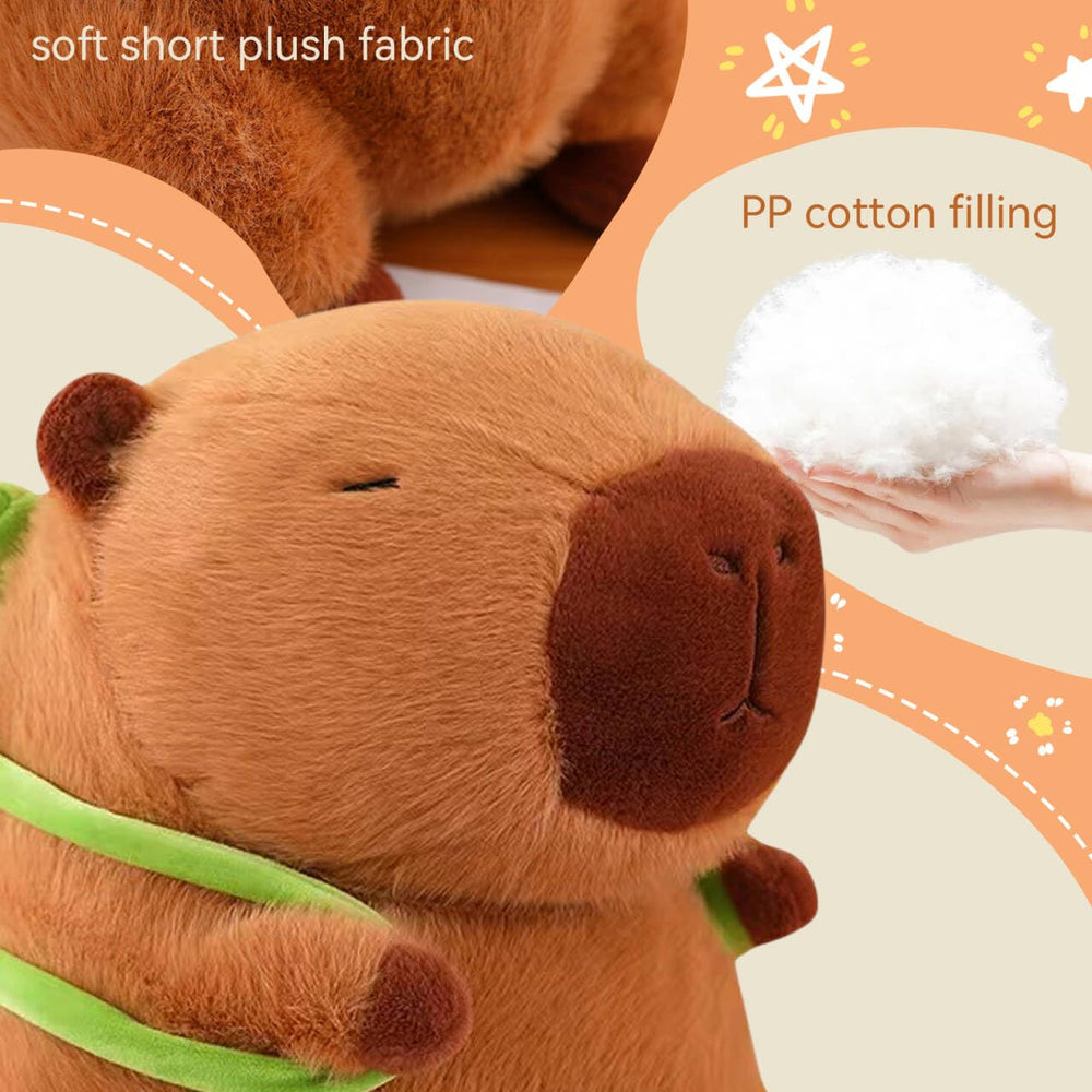 PUPUPANDA capybara plush with backpack serves as playful travel buddy.