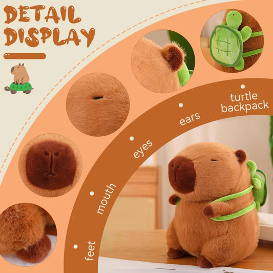 PUPUPANDA capybara plush face detail highlights soft fabric and cute eyes.