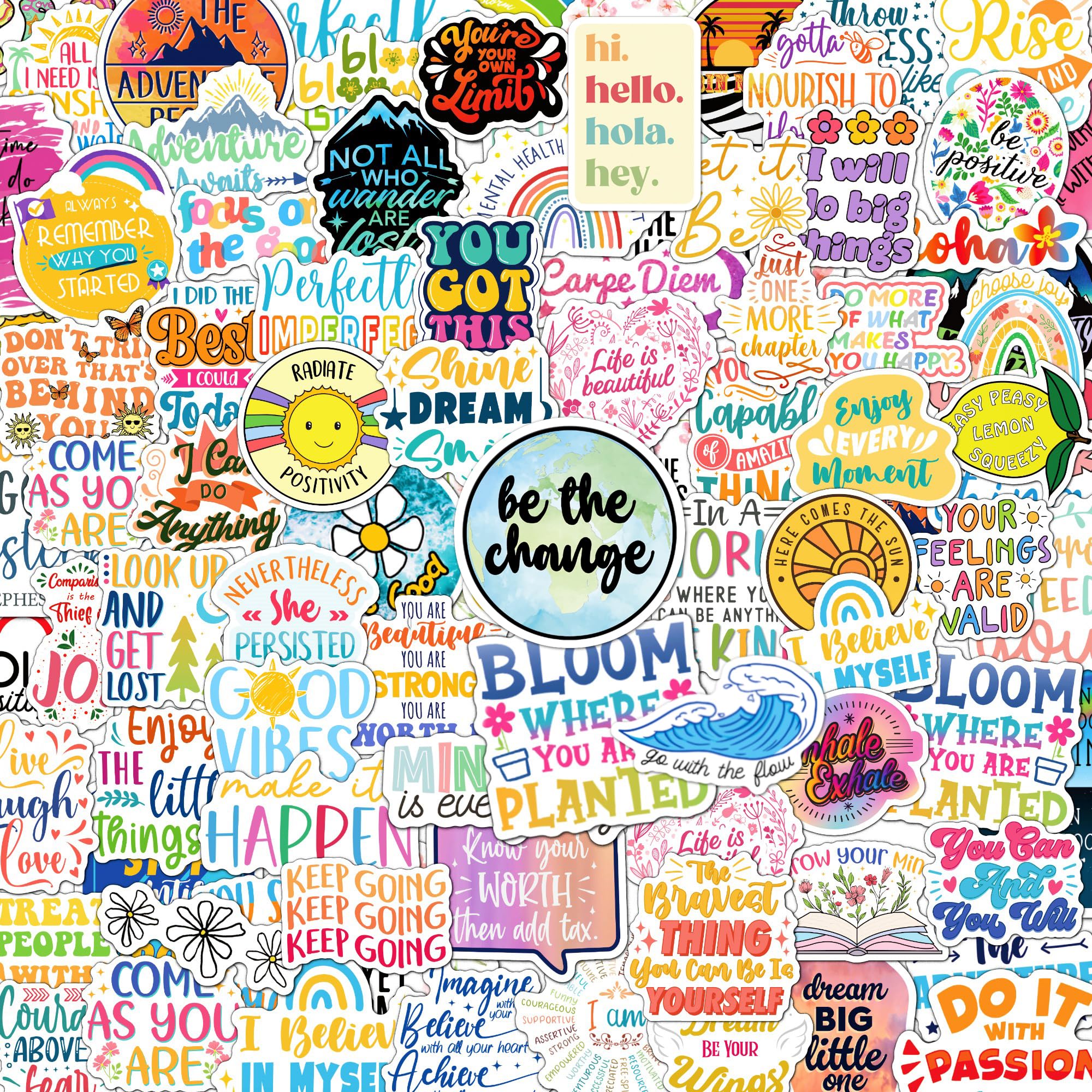 Puraesla affirmation stickers pack features holographic quotes to boost daily motivation on notebooks