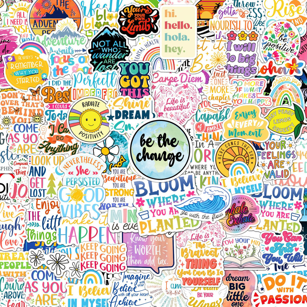 Puraesla affirmation stickers pack features holographic quotes to boost daily motivation on notebooks