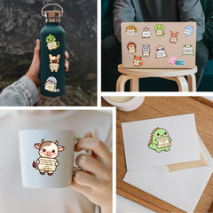 Puraesla laptop stickers with cute quotes for personalization.