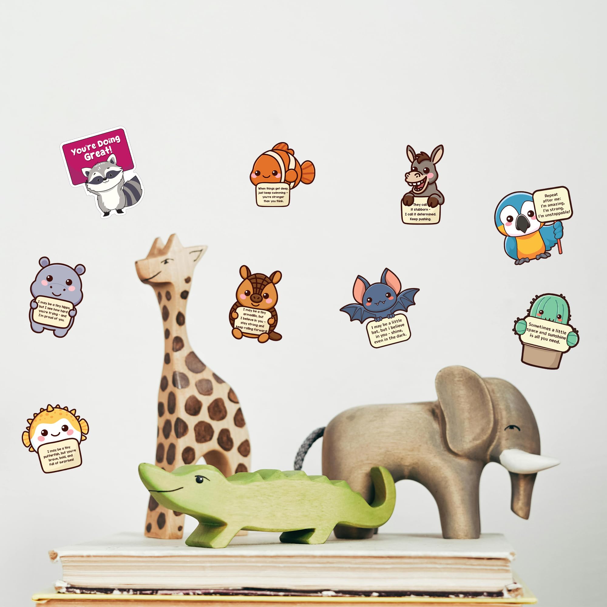 Puraesla phone case stickers for quick mood boosts.