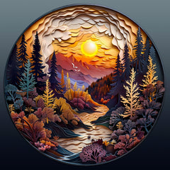 Purdicra Sunset Forest wooden puzzle ready for display and mindful play.