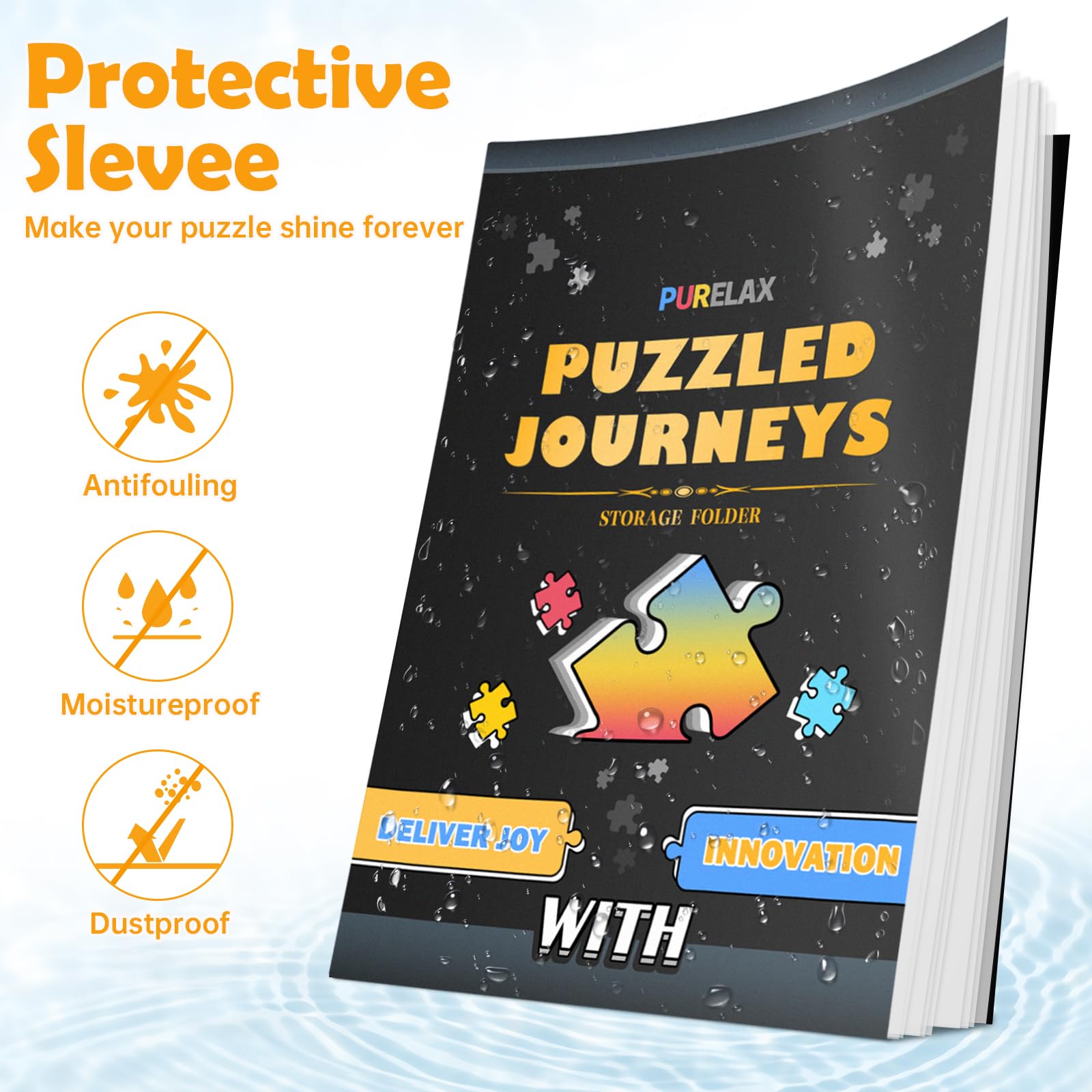 Purelax puzzle savers: 20 transparent sheets protect completed puzzles from wear.