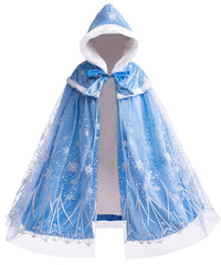 Purfeel girls princess cape Elsa hooded for cozy dress-up adventures