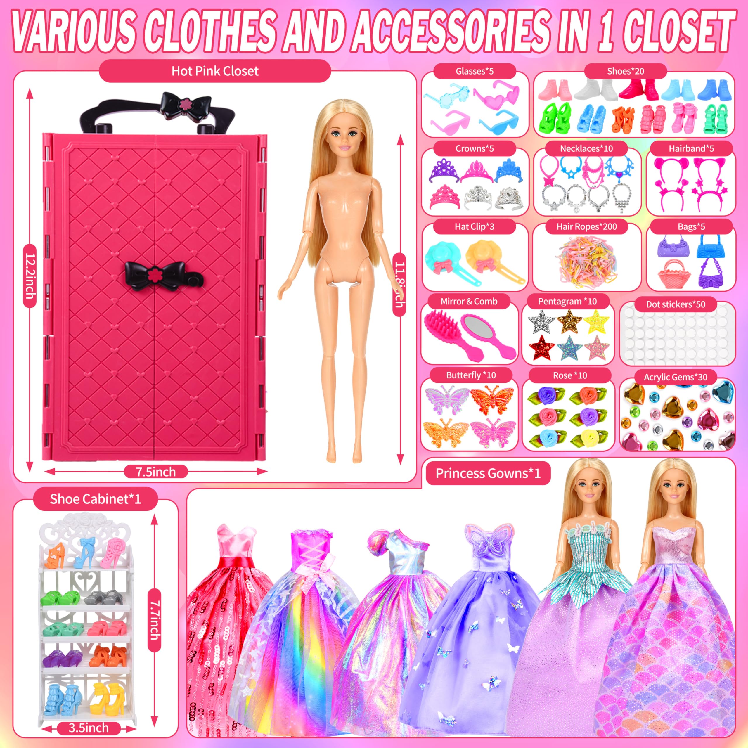PURPERCAT accessories like crowns and necklaces for styling