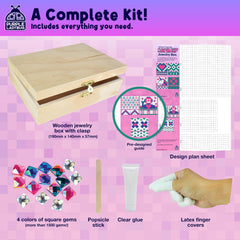PURPLE LADYBUG clear glue in action enhances secure gem adhesion.