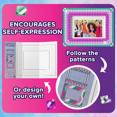 Purple Ladybug frame mosaic kit clear glue keeps gems secure