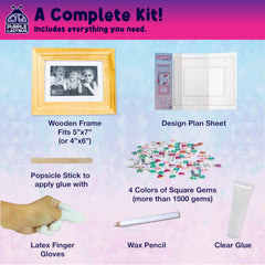 Purple Ladybug frame mosaic kit wax pencil for precise gem placement
