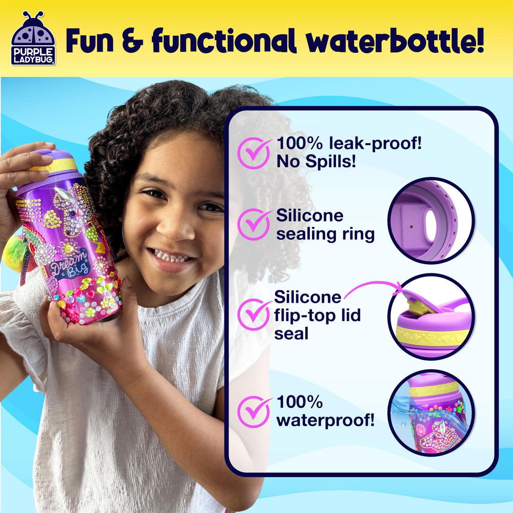 Purple Ladybug gemstone-sticker-sheets offer durable decoration that lasts through washes.