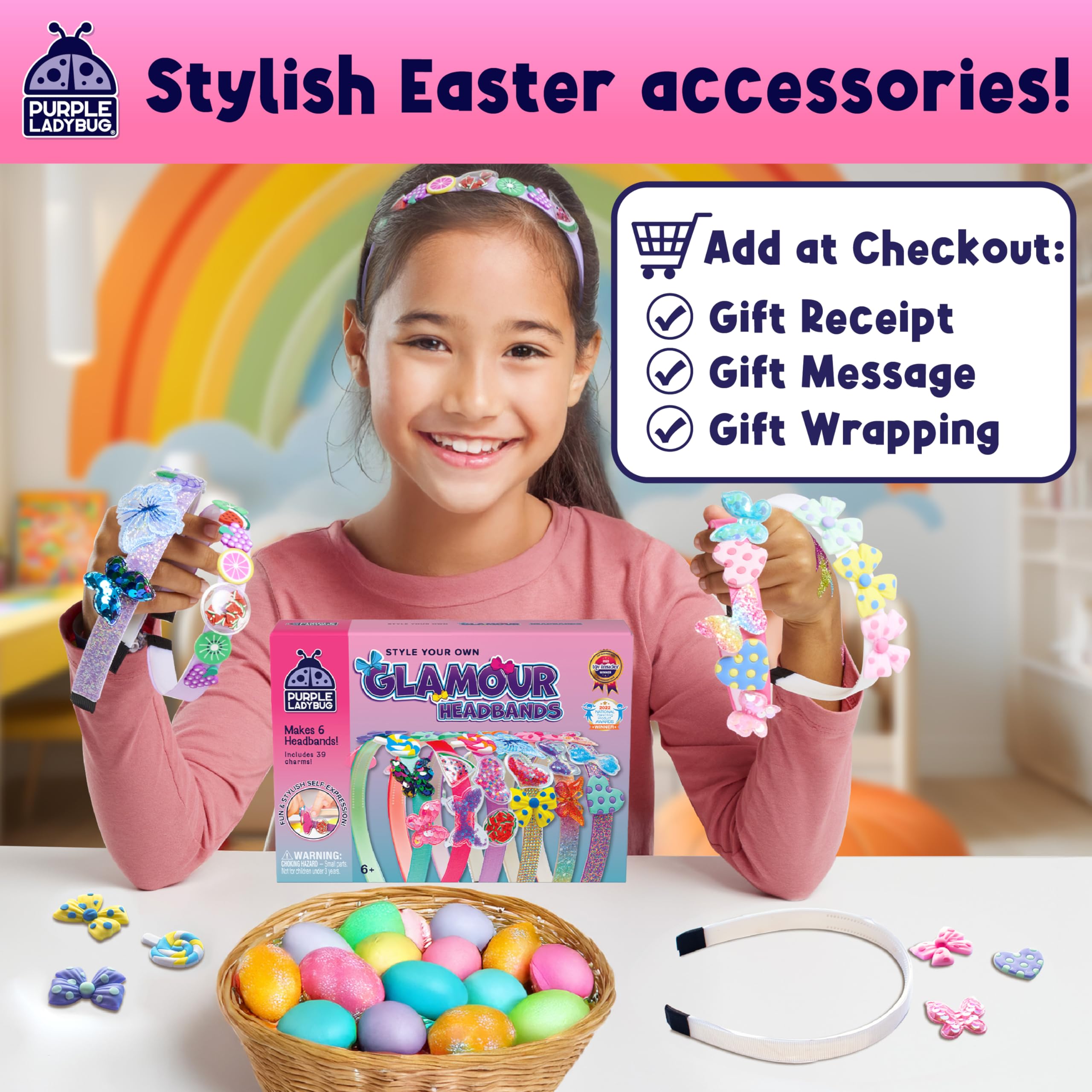 Purple Ladybug headbands and ribbons layout inspires creative styling and self-expression.