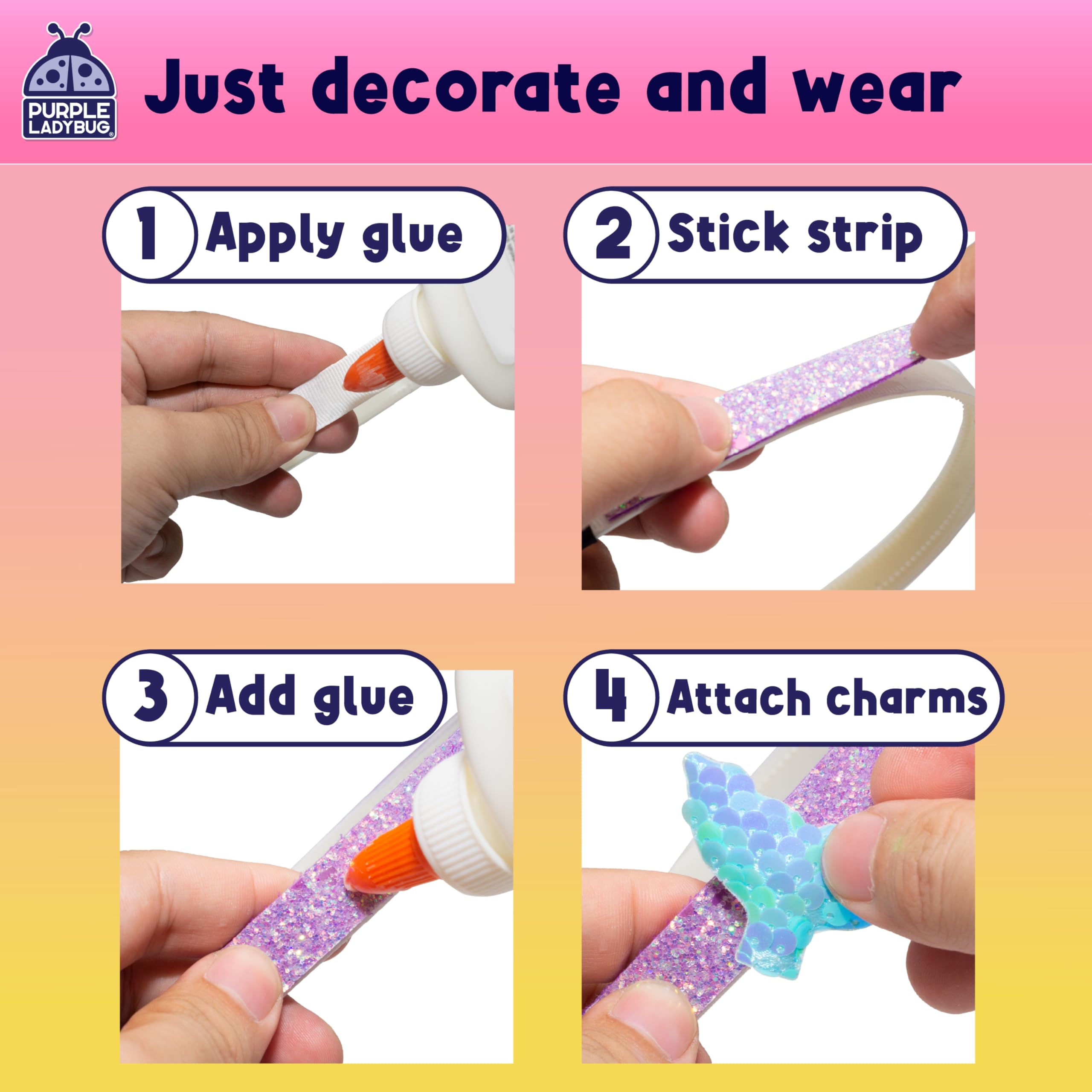Purple Ladybug Mermaid Headband Kit pearls for elegant DIY headbands