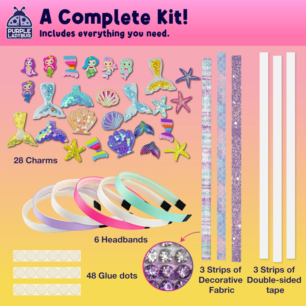 Purple Ladybug Mermaid Headband Kit starfish pieces for wearable mermaid fashion