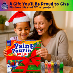 PURPLE LADYBUG kit with seven paint bottles enables vibrant color experiments.