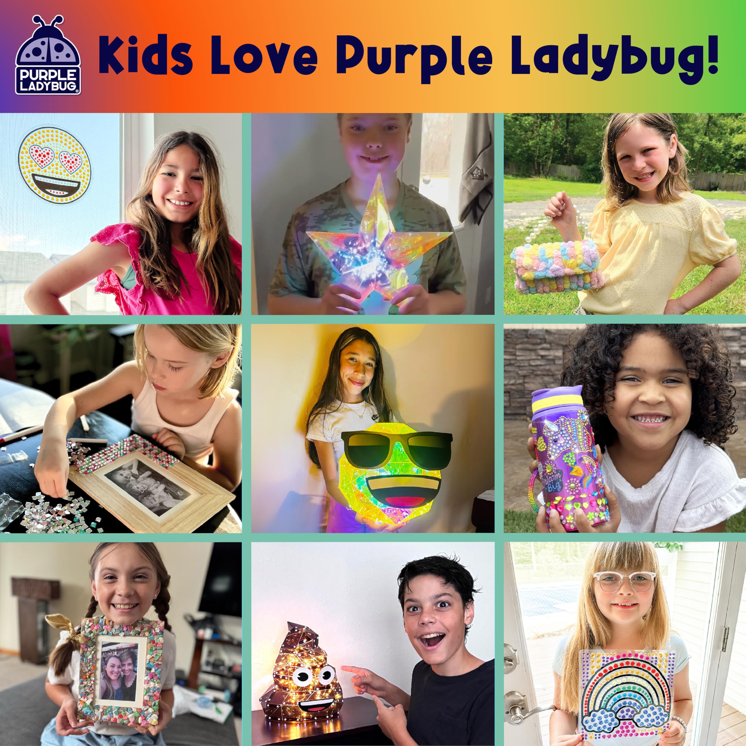 Kids enjoy a hands-on, screen-free art activity with PURPLE LADYBUG.