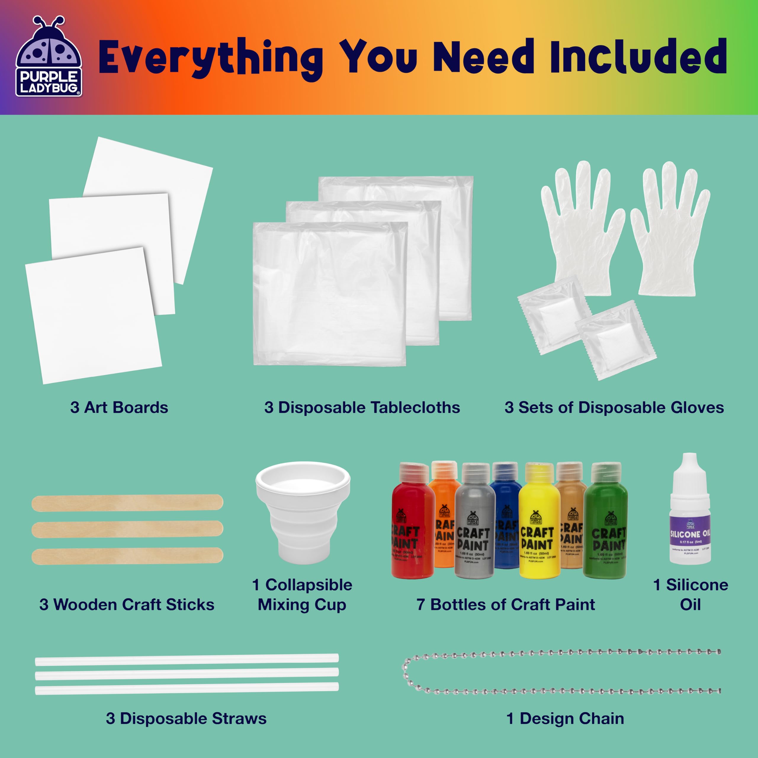 Silicone oil included for smooth pouring and unique paint effects.