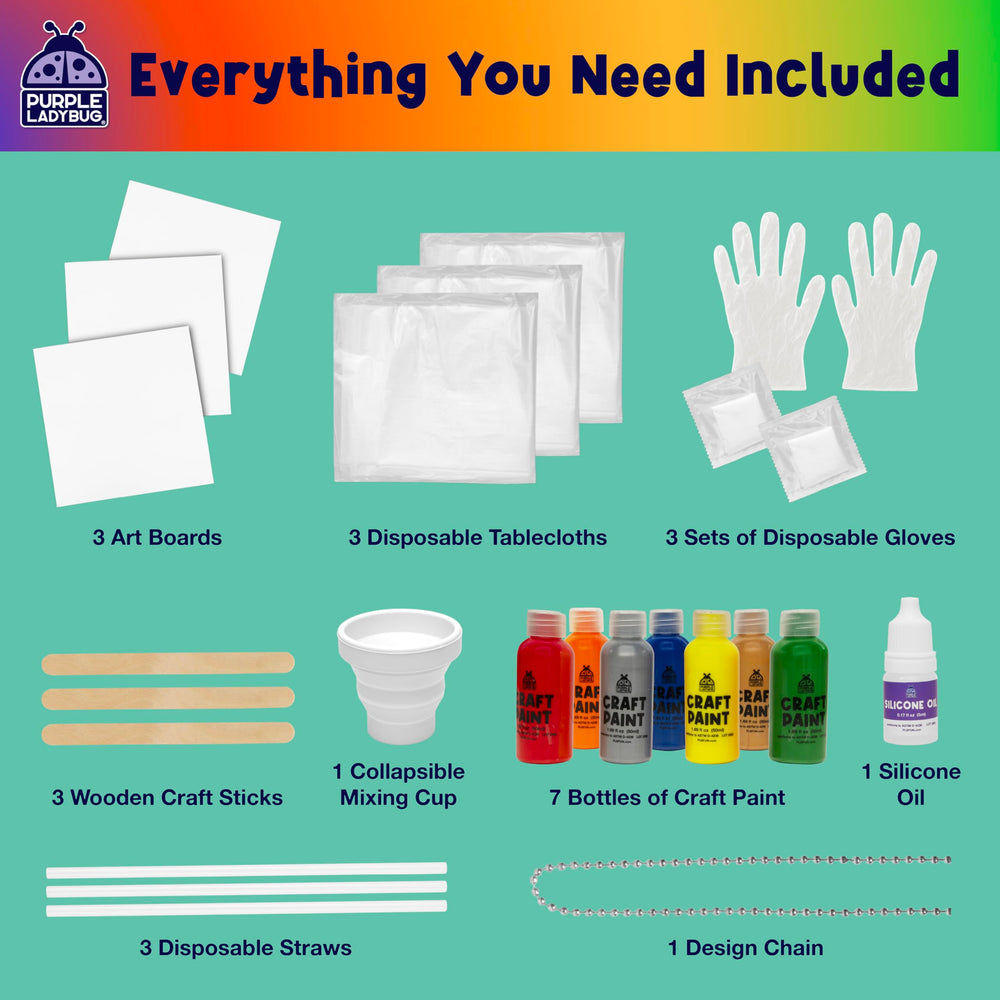 Silicone oil included for smooth pouring and unique paint effects.