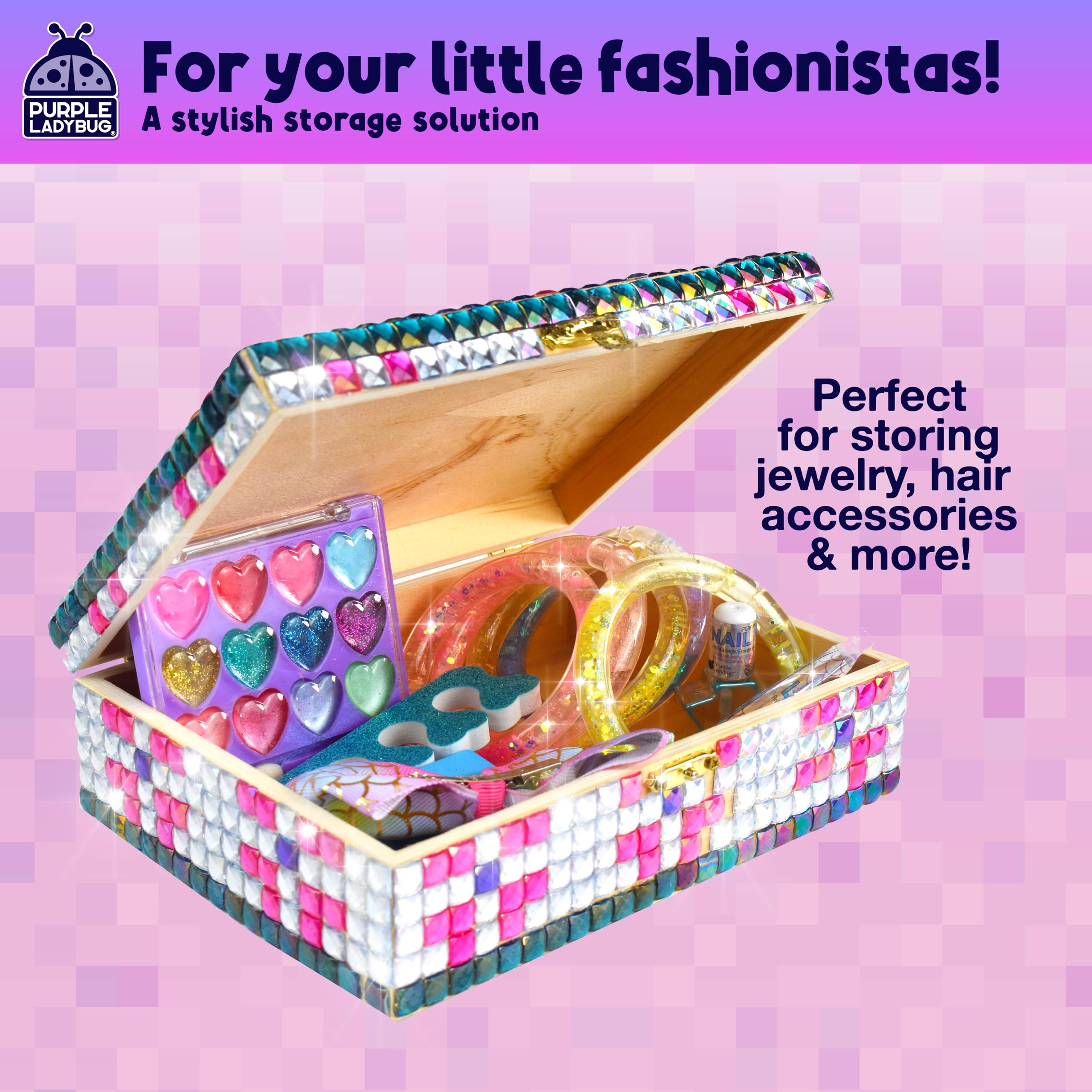 PURPLE LADYBUG pre-designed guides simplify layout planning for young creators.