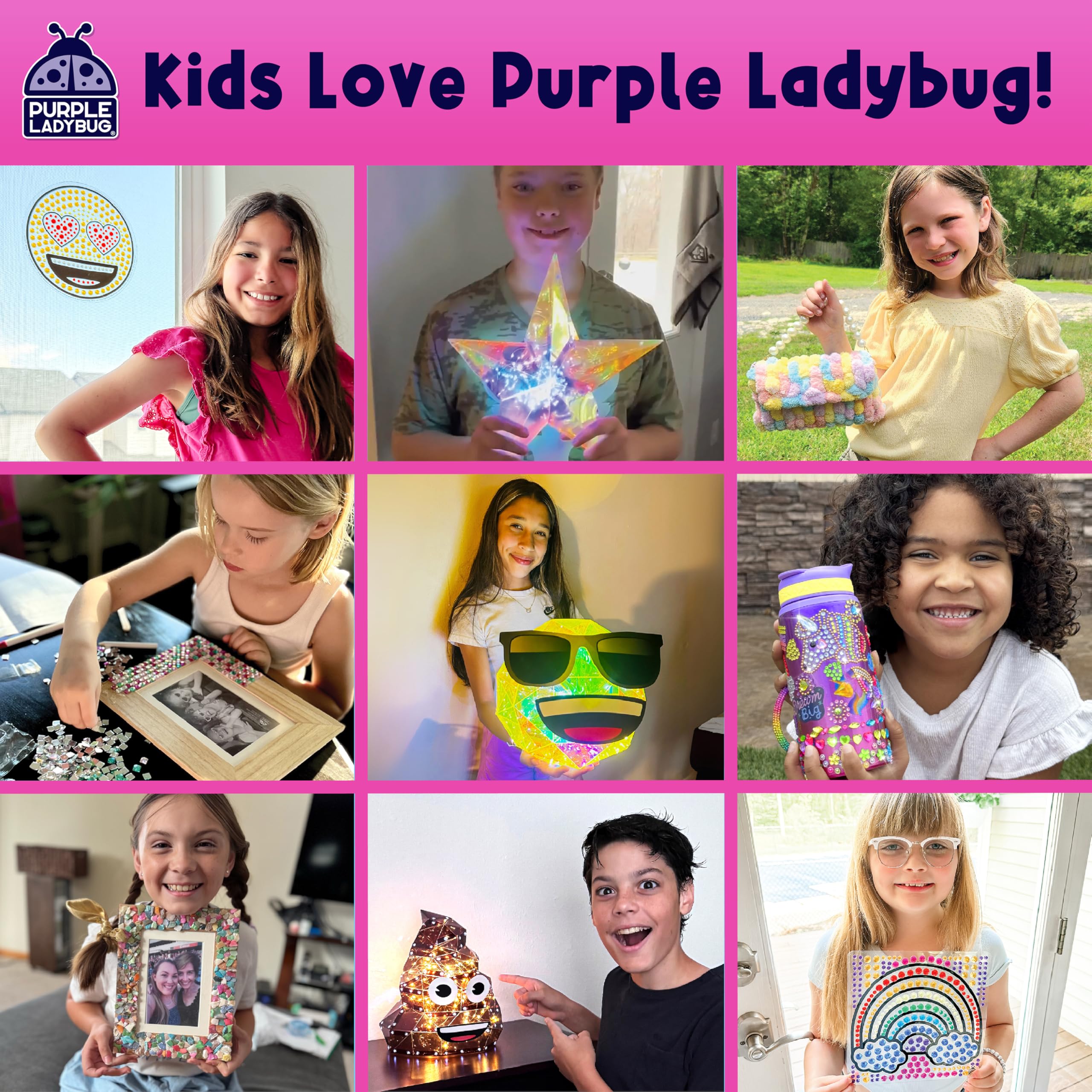 PURPLE LADYBUG spa-style headbands provide comfortable wear.