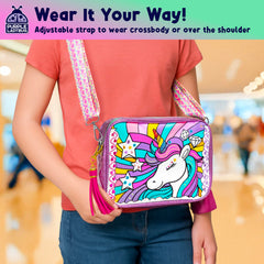 Purple Ladybug sparkle on sides and back enhancing the unicorn look