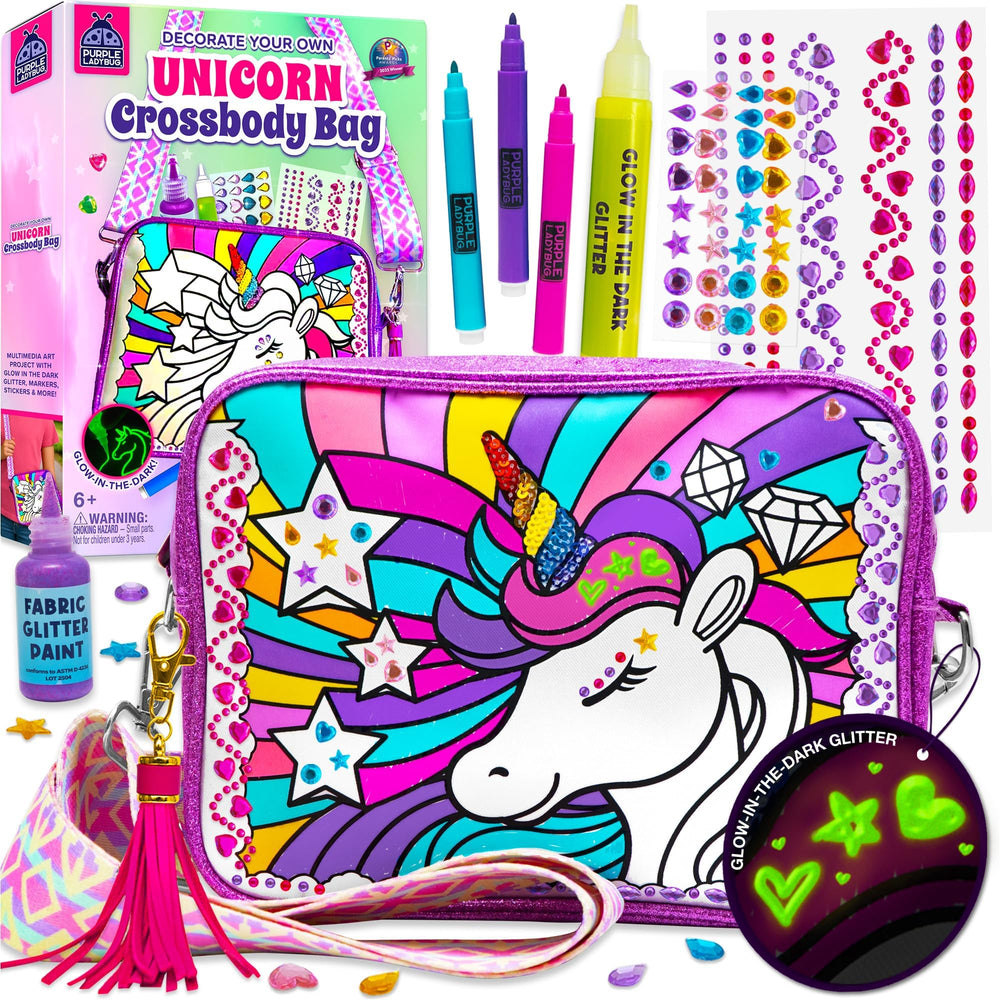 Purple Ladybug unicorn crossbody kit shown for imaginative decorating play