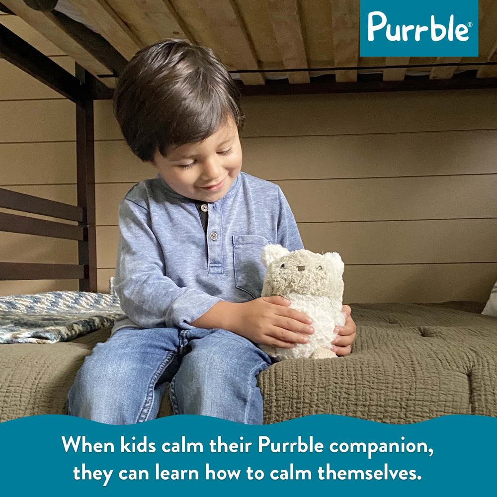 Purrble Companion in a family room promoting shared calm.