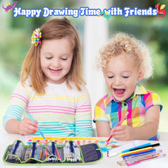 Purtarly Dinosaur Markers double-ended design offers versatile coloring options.
