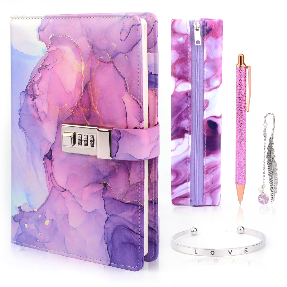 Purtarly Girls Diary with Lock Kit main set offers a complete journaling gift.